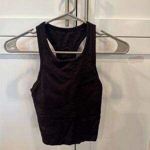 Black Ribbed Tank Top